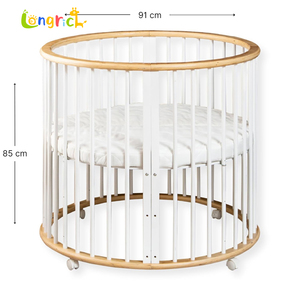 Phong Cách Châu Âu Bé <span class=keywords><strong>Crib</strong></span> Rắn Gỗ Bé Cũi Giường Đa Chức Năng Vòng Cũi Trẻ Em Với Có Thể Điều Chỉnh Các Tính Năng Cho Trẻ Sơ Sinh Giường Cũi - Product Image 6