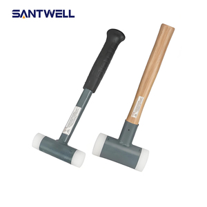 Marteau de mécanicien industriel SANTWELL, corps en acier, tête en nylon, face ronde, manche en bois, texture antidérapante, OEM - Product Image 4