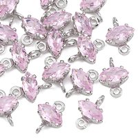 PandaHall SHEGRACE 20 connecteurs en laiton pavé de zircone cubique en forme d'œil de cheval pour la fabrication de bijoux