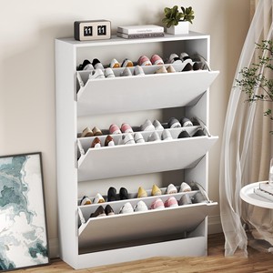 Meuble à chaussures moderne et minimaliste en bois, étagère à chaussures en MDF pour entrée, organisateur de chaussures personnalisé et peu encombrant pour maison moderne avec sièges - Product Image 2