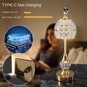 Lampe de table sans fil 5200mAh Lampe de chevet à intensité variable pour hôtel Portable et rechargeable avec options d'ombre noire et rose - Product Image 3