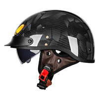 Casque Demi-Jet en Fibre de Carbone Prêt à Expédier, 750g Ultraléger, Faible MOQ, Fournisseur en Gros