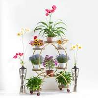 Support de plantes à plusieurs niveaux avec étagère intégrée pour balcon, support de fleurs, pot de fleurs pour la pièce