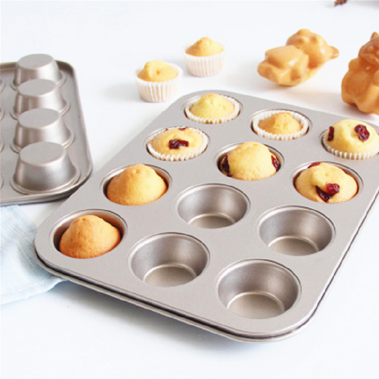 Moule A Muffins 15 Tasses Gateau De 12 Cavites 24 Muffin En Acier Au Carbone Six Cupcakes Cuisson Plateau Et Grand Jumbo