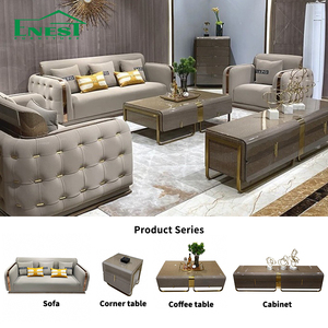 Canapé sectionnel sur mesure 1, 2 ou 3 places, style moderne et luxueux, en cuir véritable, pour salon, meubles de villa italienne, canapés modernos. - Product Image 1