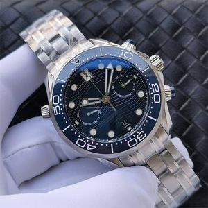 Montre de plongée mécanique de luxe 44 mm, mouvement d'usine 9900, étanche, lunette en céramique noire, chrono 300 m, réserve de marche, montre noire - Product Image 2