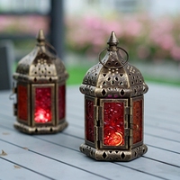Lanternes en métal filigrané élégantes, paire, design islamique traditionnel pour les célébrations du Ramadan, éclairage décoratif intérieur/extérieur, Eid
