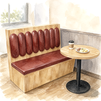 Offre Spéciale : Banquette Double Face pour Restauration Rapide, Table en Métal et Bois Durable, Chaises en Cuir – Idéal pour Cafés, Hôtels, Écoles – Fabricant Direct