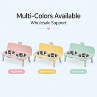 Nouvelle gamelle pour animaux de compagnie en acier inoxydable surélevée, antidérapante, anti-renversement, double couche, étanche, élégante, pour usage intérieur, en forme de cœur
