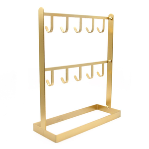 Présentoir suspendu moderne argenté et doré avec décoration de vitrine, support de rangement pour bijoux pour mobilier de magasin - Product Image 2
