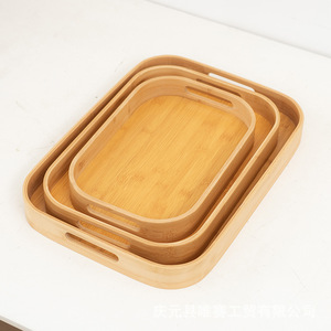 Bamboo <b>Serving</b> <b>Tray</b> Rectangular Set Small Medium <b>Large</b> For Tea Coffee Food Household Use - Product Image 1