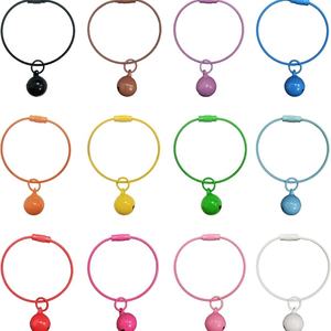 Llavero de cable de acero inoxidable con recubrimiento de color y cascabel - Product Image 1