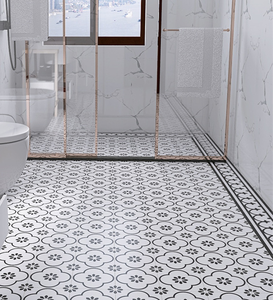 Azulejos de Porcelana Mate de Estilo Nórdico en Blanco y Negro, 200x200, Azulejos Pequeños para Piso, Decorativos, Retro, con Borde de Ladrillo - Product Image 6