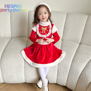 ชุดเสื้อผ้าเด็กผู้หญิงแฟนซีสำหรับคริสต์มาส HESPER 2026 ชุดเดรสสีแดงซานตาคลอส พร้อมหมวกและที่คาดผม สำหรับงานปาร์ตี้และเทศกาลต่างๆ - Product Image 3