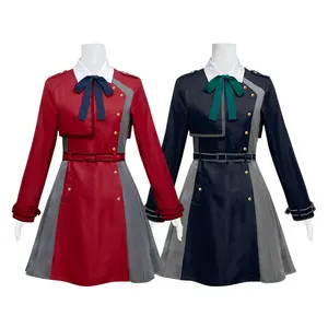 Yeni Anime Lycoris geri tepme Nishikigi Chisato Inoue Takina Cosplay kostüm peruk kadın elbise üniforma kıyafet Disfraz Mujer Vestido