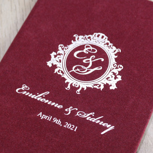 Mẫu Miễn Phí Thanh Lịch Tập Sách Nhung Wedding Lời Mời Thẻ Vàng Bạc Gương Acrylic Foiling Lời Mời Với Hộp Phong Bì - Product Image 6