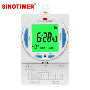 Nhiệm vụ nặng nề 7 ngày lập trình chuông hẹn giờ tm6337 40 ON/OFF, 30A, 85-265VAC Màn hình <span class=keywords><strong>LCD</strong></span> <span class=keywords><strong>5</strong></span> màu đèn nền cho các trường học nhà máy - Product Image 1