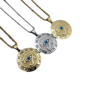 Collar largo religioso <span class=keywords><strong>egipcio</strong></span> de acero inoxidable, colgante de <span class=keywords><strong>ojo</strong></span> de Ra Horus Udjat, <span class=keywords><strong>amuleto</strong></span> Wicca para fiesta de aniversario de boda - Product Image 5