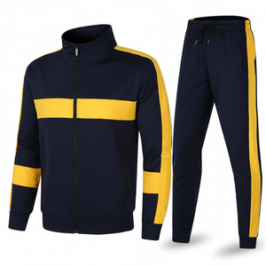 ชุดวอร์มเข้ารูปสำหรับผู้ชาย XL ชุดออกกำลังกายผ้าฝ้าย100% ระบายอากาศได้ดีลายทางด้านข้างพิมพ์โลโก้ได้ตามต้องการ - Product Image 1