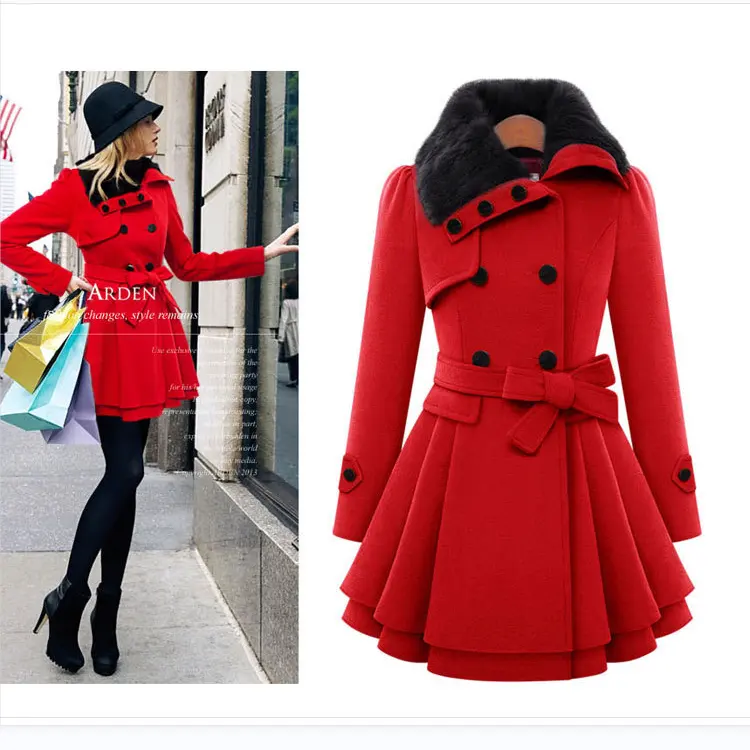 Новый дизайн, европейские и американские тонкие длинные женские пальто, двубортный Тренч, модная зимняя одежда