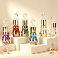Bouteille d'huile essentielle en gros d'usine, flacon de parfum en verre vide de 12 ml en forme de gourde, style arabe, flacon applicateur pour huile d'attar