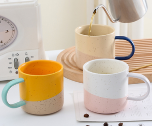 New Design Professional Splicing Creative Couple Cups Spray Point Spout Latte Ceramic Mug - Product Image 4
