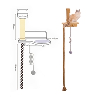 ROPECUBE Tour d'escalade murale pour chat avec griffoir en sisal et étagère en bois Meubles de jeu d'activité pour chat