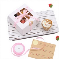 Boîtes d'emballage carrées rigides pour biscuits et desserts, en matériaux recyclés réutilisables, embossées, sans danger pour les aliments, fermeture magnétique, logo personnalisé, transparentes