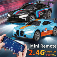 Voiture RC de drift double mode 1:64 2.4G en alliage, mini véhicule de course prêt à l'emploi avec contrôle par application et chargeur, idéal pour les enfants, vente en gros