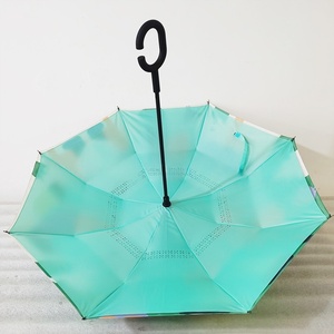 Ombrello da Golf Invertito a Doppio Strato con Stampa a Colori, Apertura Manuale, Tessuto Pongee Resistente ai Raggi UV, Ideale per la <span class=keywords><strong>Pioggia</strong></span> - Product Image 6