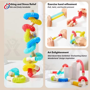 Set di Blocchi Magnetici Flessibili Chengji, 86 Pezzi, Kit Educativo per Costruzioni Espandibili, Blocchi Magnetici a Tubo Flessibile - Product Image 3
