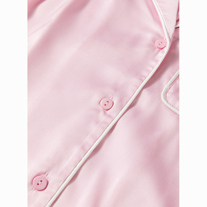 Dear-Lover all'ingrosso OEM ODM Loungewear produttore <span class=keywords><strong>camicia</strong></span> di alta qualità e pantaloni arruffati pigiami in raso personalizzato Set da <span class=keywords><strong>donna</strong></span> - Product Image 3