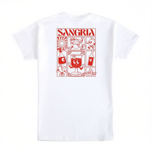 T-shirt bianca Sangria con grafica rossa, abbigliamento promozionale - Product Image 2