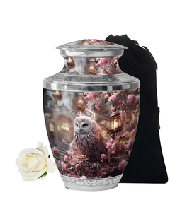 Urna Funeraria de Metal Plateado con Diseño de Búho Estilo Americano, Urna para Cenizas de Adultos, para Hombres y Mujeres, con Capacidad Personalizable - Product Image 3