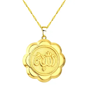 Gold Color Allah Pendant Necklaces for Women,Ahmed Arab Islam Mohammad Jewelry Muslim Middle Eastern
