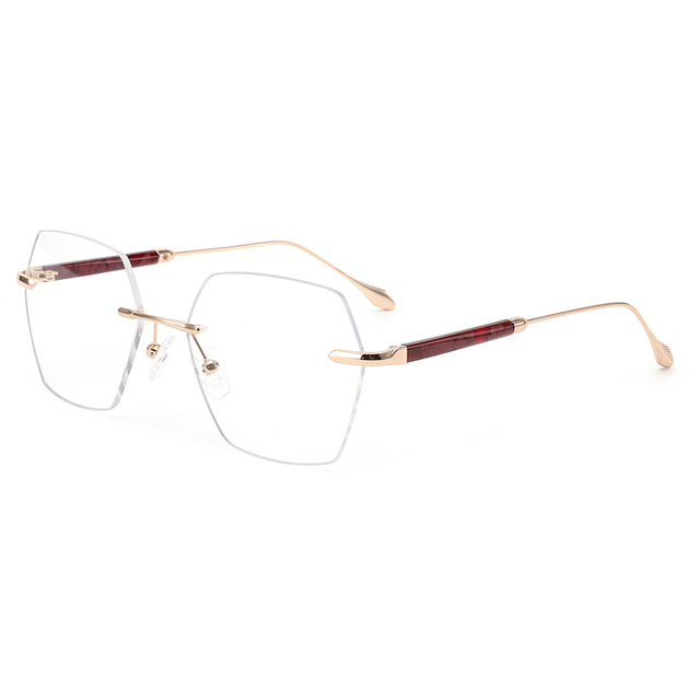 High Quality Newest Model Rimless Prescription Spectalce Glasses Frame Rimless Metal Optical Glasses Unisex for  Men and Women