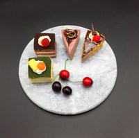Assiette de service en marbre écologique pour sushi steak fromage pizza dessert gâteau fruits-grands petits blocs à découper rapides à usage domestique