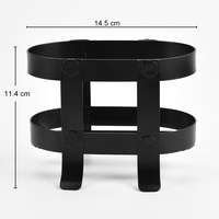 Support de rangement de salle de bain en métal noir mat avec revêtement en poudre, faible MOQ, écologique, multifonctionnel, pour flacons de lotion en verre