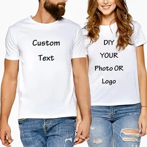 Fitspi özel T shirt kadın erkek yuvarlak yakalı yaz Tee gömlek özelleştirmek DIY fotoğraf Logo marka metin Tshirt kişiselleştirin kıyafet