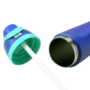 Bouteille d'eau sport portable personnalisée en acier inoxydable 304 à isolation sous vide avec couvercles à rabat et paille, idéale pour les voyages et les cadeaux promotionnels - Product Image 5