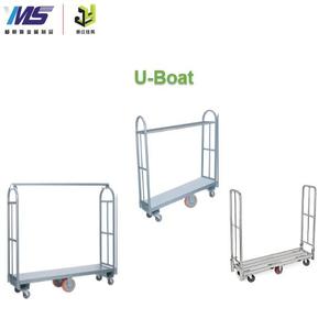 Chariot utilitaire en acier diamanté U-Boat |   Chariot d'entrepôt robuste à 6 roues |   Chariot de manutention de matériaux industriels - Product Image 3