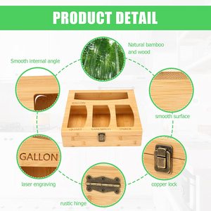 Bolsa Ziplock de madera, organizador de almacenamiento, bolsa de almacenamiento de alimentos de bambú, organizador para cajón de cocina - Product Image 4