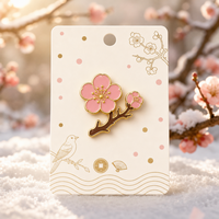 Broche Fleur de Prunier 3D en Émail Souple, Branche de Fleur Rose, Bijoux du Nouvel An Chinois, Vente en Gros, Épingles de Revers, Badges Métalliques Personnalisés