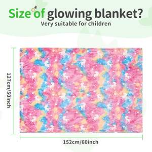 Couverture <span class=keywords><strong>licorne</strong></span> phosphorescente Couverture mignonne pour enfants Couverture polaire en flanelle douce et moelleuse pour canapé canapé-lit - Product Image 6