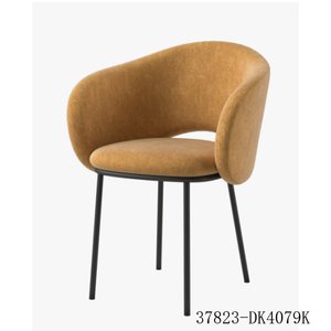 Fauteuil de salon moderne en velours avec pieds en métal, dossier solide et design pivotant 37823-DK4078K - Product Image 3