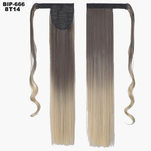 Cola de Caballo Larga Ajustable <span class=keywords><strong>con</strong></span> Cinta Mágica, Extensiones de Cabello Trenzadas Onduladas Económicas para Mujer, Uso Diario, Cola de Caballo Mágica para Mujer - Product Image 4