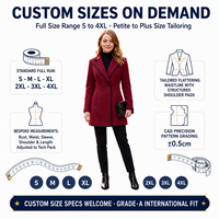 Jas Blazer Wanita Custom dengan Detail Kontras, Kerah Notch, Kancing Dua Baris, Produsen Label Pribadi