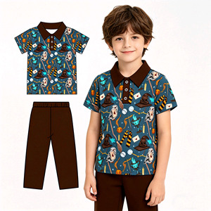 Conjuntos de Ropa para Hermanos, Camiseta y Pantalones Largos para Niño, Diseño Personalizado de Dibujos Animados, 95% Algodón, 5% Elastano - Product Image 3