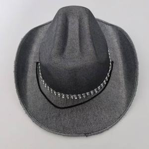 Sombrero Vaquero Personalizado con Pedrería Plateada Brillante, Estilo Occidental, para Viajes, Uso Casual y Fiestas - Product Image 5