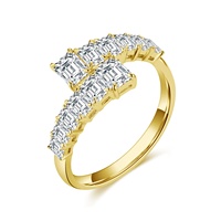 Vente en gros d'émeraude personnalisée Bague de mariage en or 18 carats pour femmes bijoux de luxe Bague de fiançailles en diamant de laboratoire